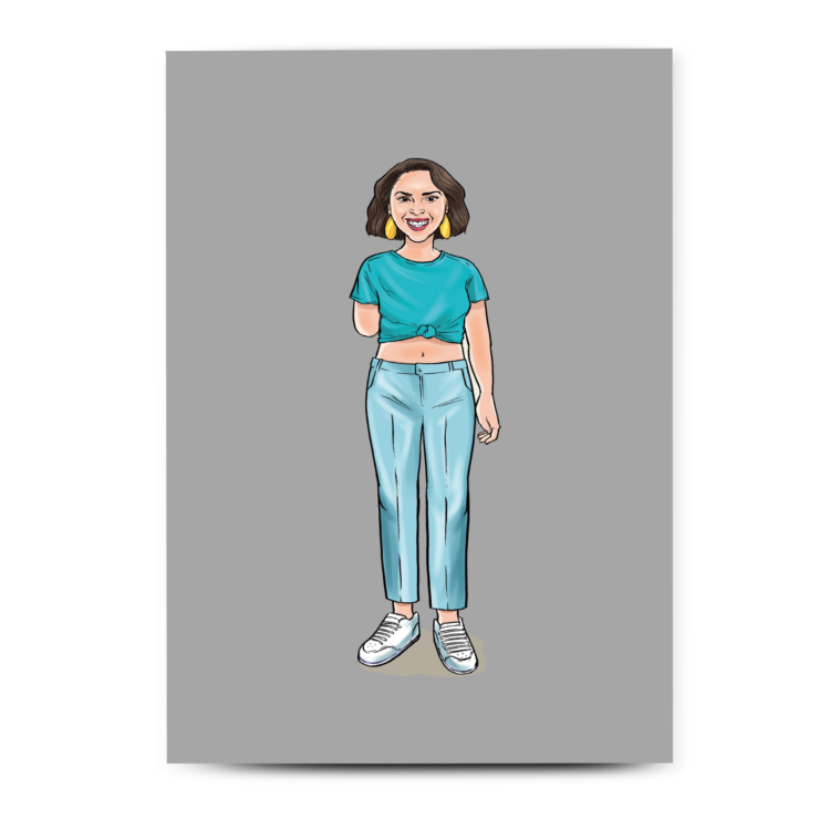Greetings card shows white woman with a limb difference