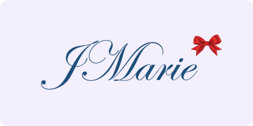 J'Marie Logo with red bow
