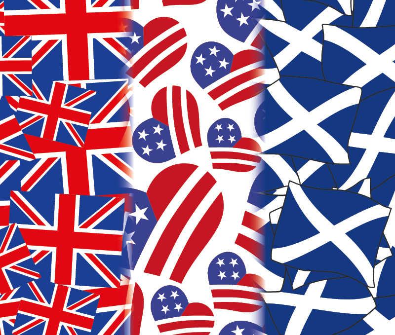 International designs include the Union Jack, American and Scottish flag options