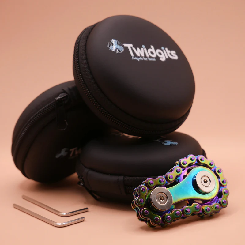 Twidgit shown in turquoise with case