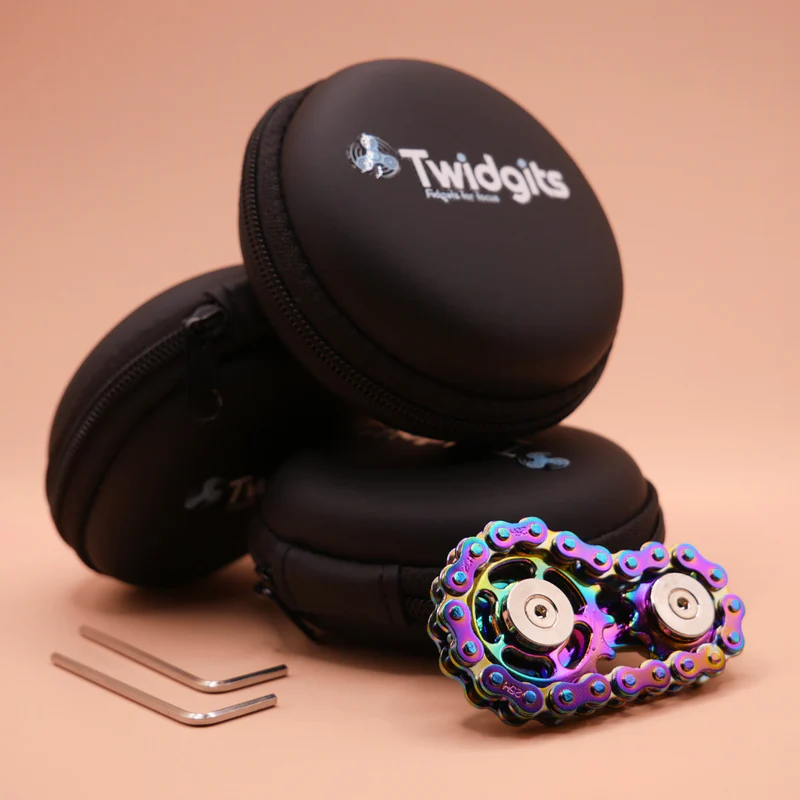 Twidgit shown in purple with case