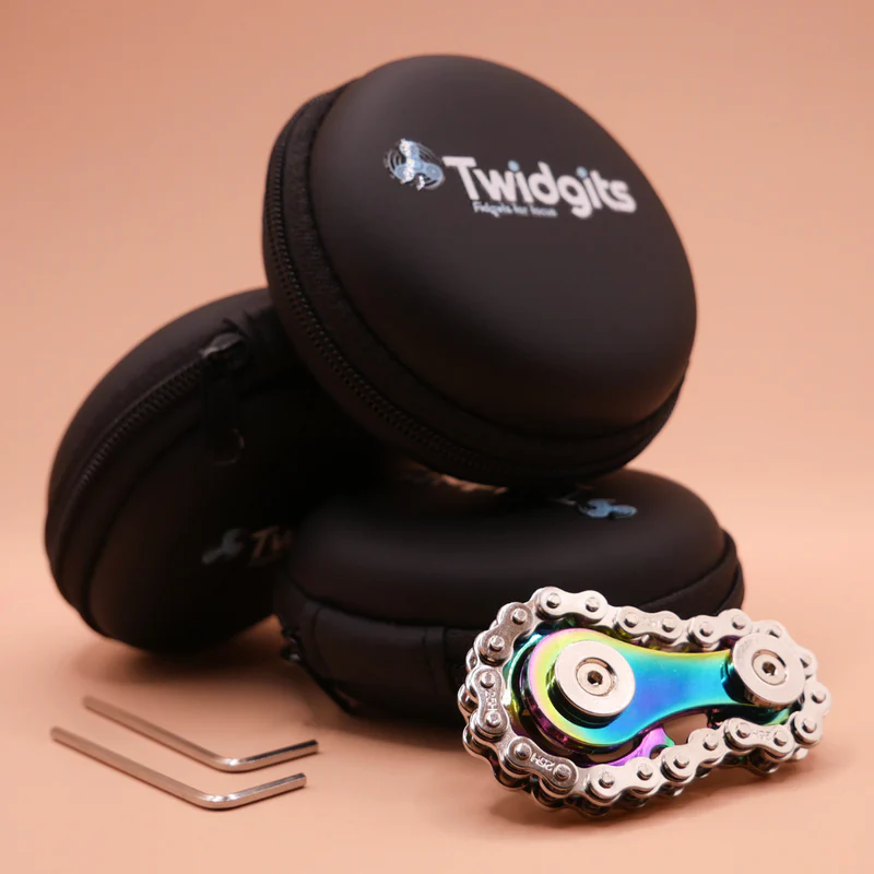 Twidgit shown in blue with case