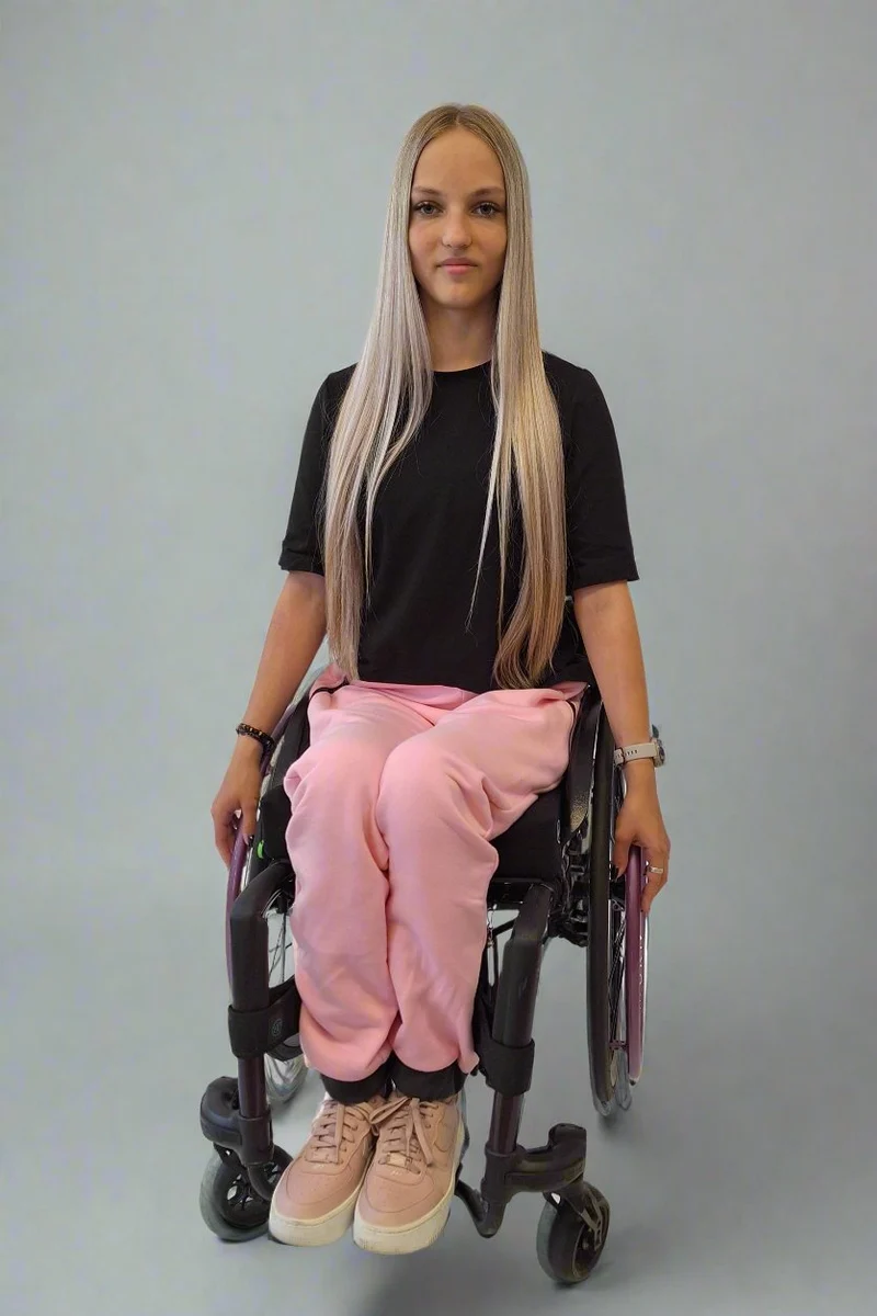 Women's Baby Pink Adaptive Trousers