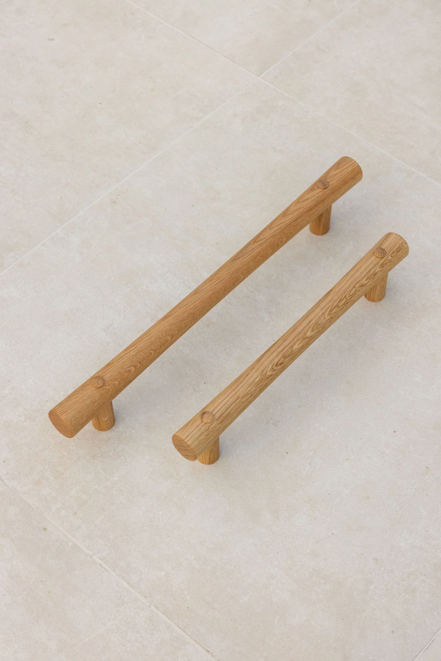Two handrails placed together, small and large