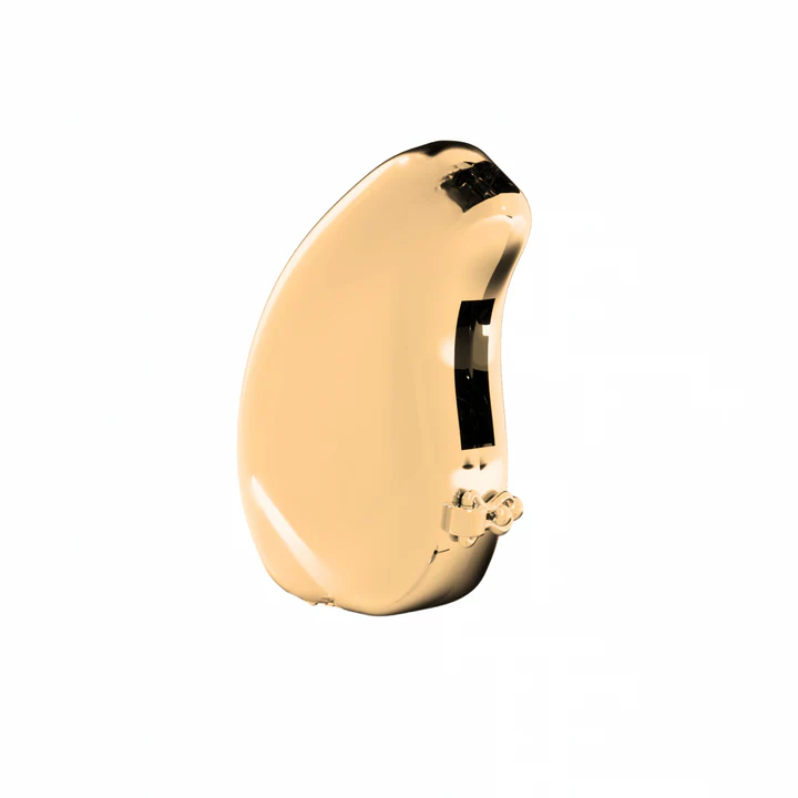 Shiny gold hearing aid cover