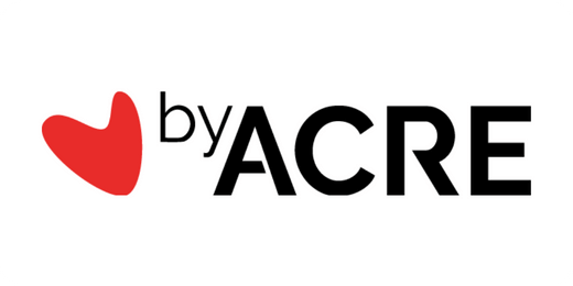 ByAcre's logo with a red heart shape