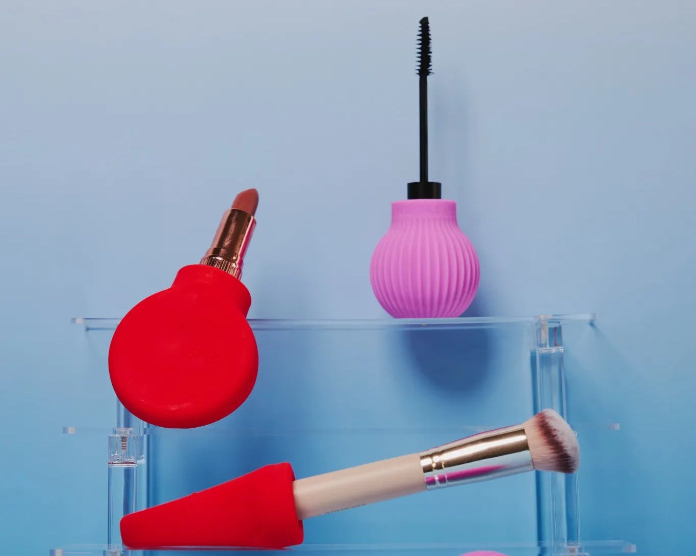 By Storm products shown fitted to make up products and stacked for display