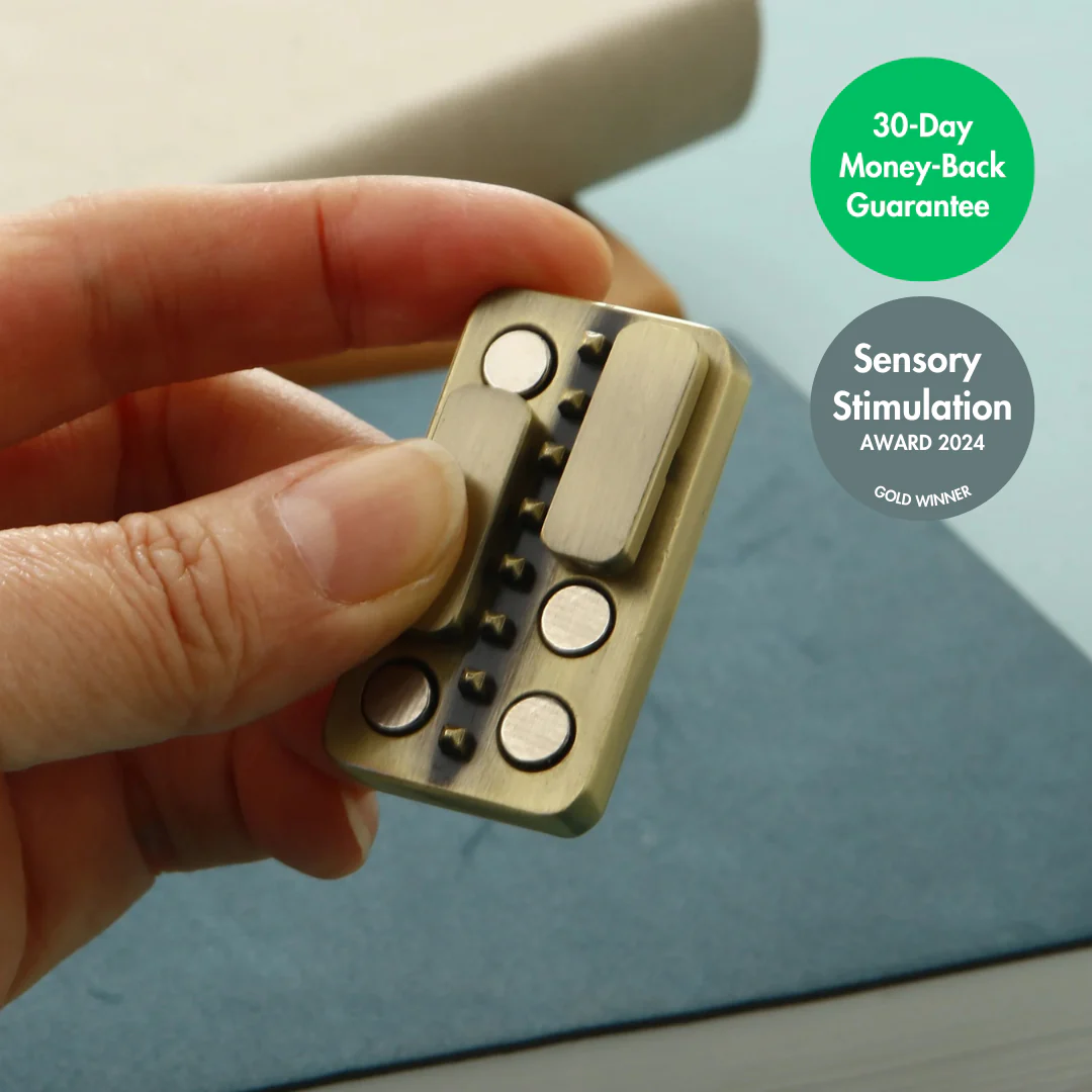 Fidget toy that clicks at the touch of a button