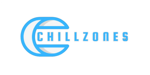 Chilzones logo in blue on a white background