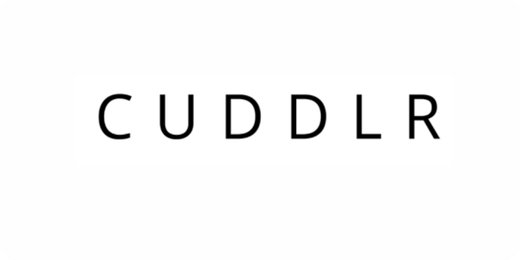 Cuddlr logo in black writing on a white background
