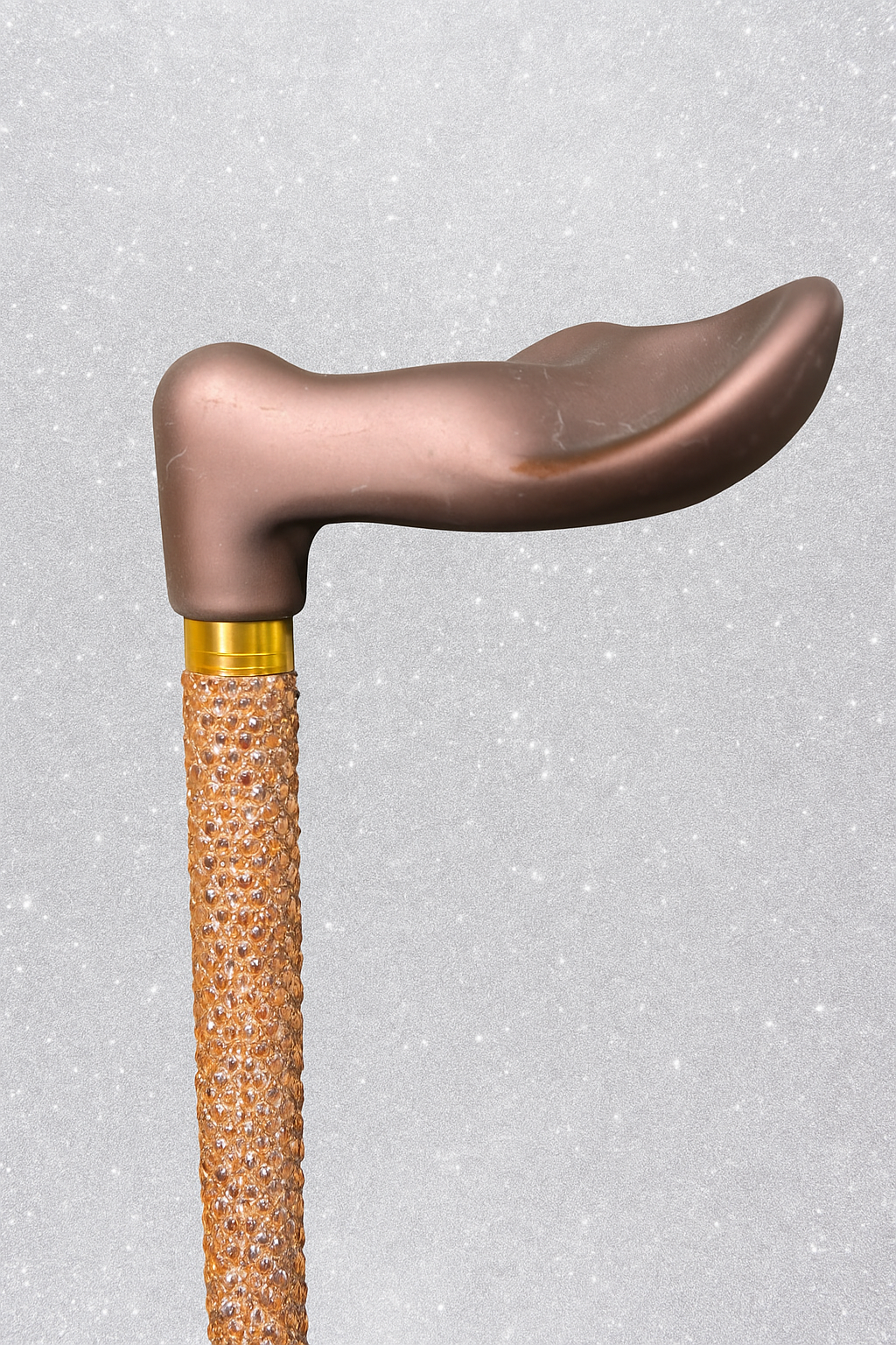 Rose gold bewjelled walking stick with dusky pink handle