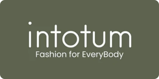 intotum, fashion for every body, written in minimalist font in white, on an olive green background.