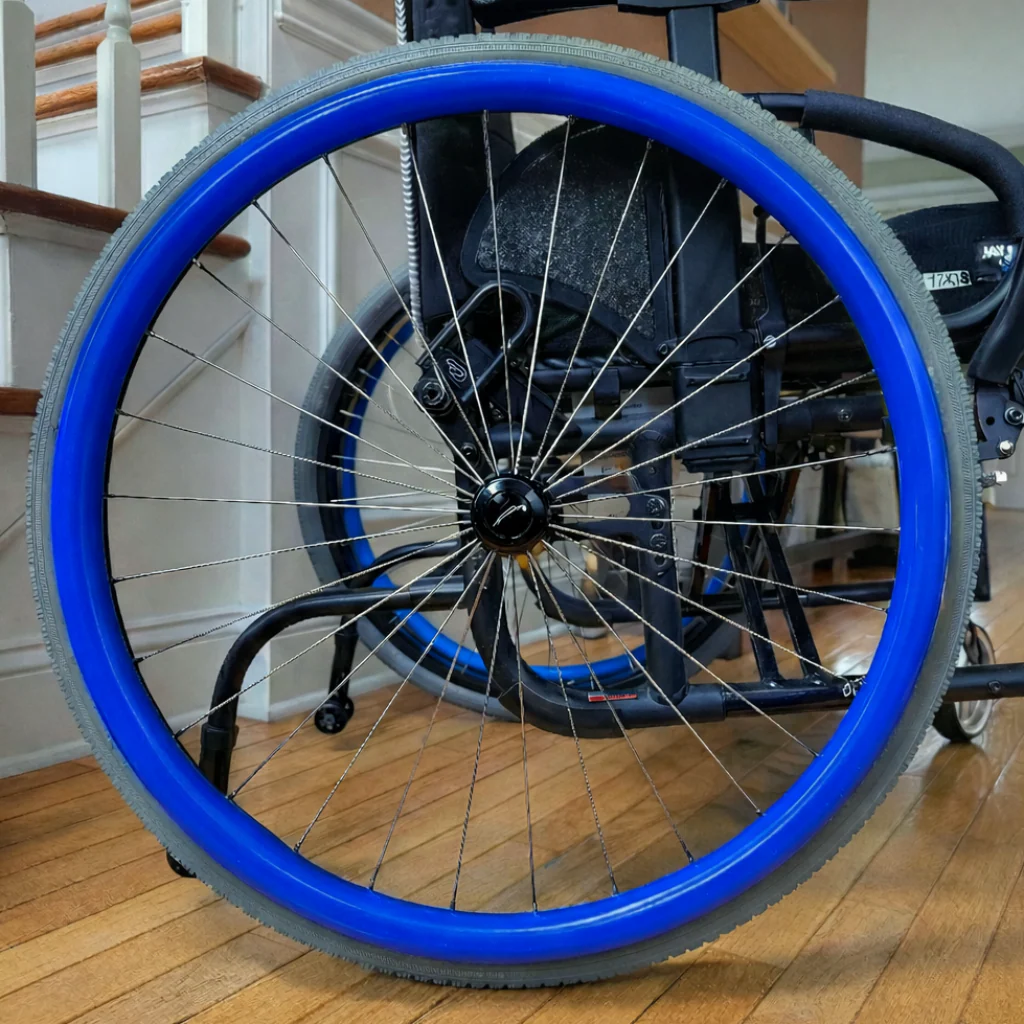 Electric blue wheel trim