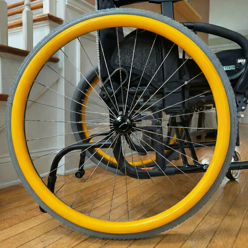 Yellow wheel trim