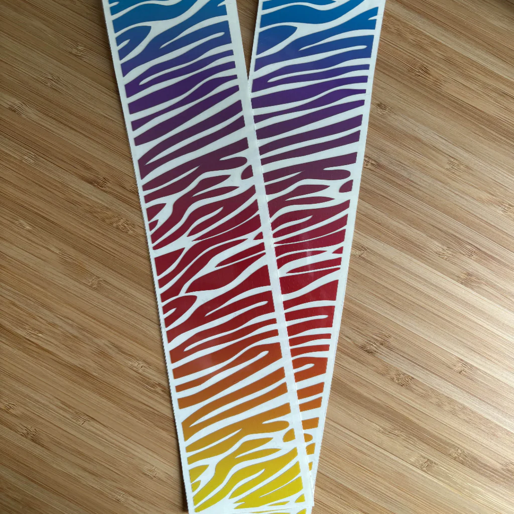 Blue red and yellow Zera print skins
