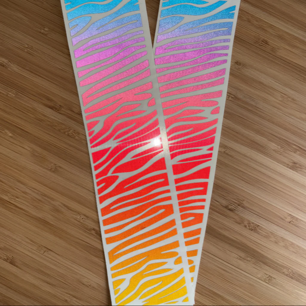 Blue pink and yellow Zera print skins