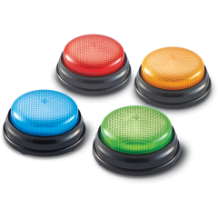 different coloured buzzer buttons that light up