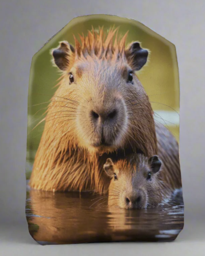 Stoma Bag Cover with mummy and baby capybara