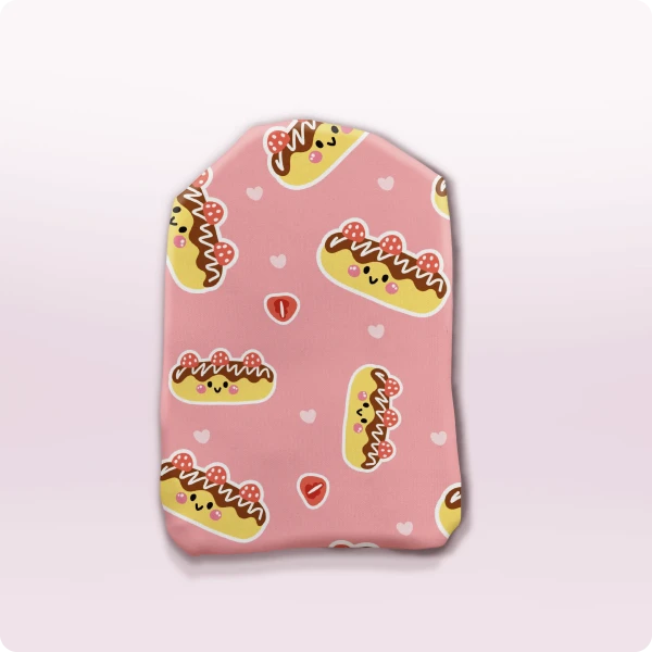 Chocolate Eclair Buddies Stoma Bag Cover with cute kawaii style cake characters