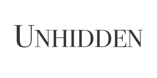 Unhidden logo in black capital letters on a white background